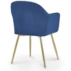 MOBILIER DECO REGINA - Lot De 2 Chaises Design Avec Accoudoirs En Velours Bleu - Bleu 11 MOBILIER DECO REGINA - Lot De 2 Chaises Design Avec Accoudoirs En Velours Bleu - Bleu -banc et tabouret Soldes Boutique 18528899 5