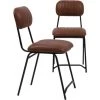 MADE IN MEUBLES Chaise En Cuir Marron Dinner (lot De 2) - Marron 2 MADE IN MEUBLES Chaise En Cuir Marron Dinner (lot De 2) - Marron -banc et tabouret Soldes Boutique 18540903 1