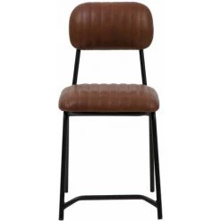 MADE IN MEUBLES Chaise En Cuir Marron Dinner (lot De 2) - Marron -banc et tabouret Soldes Boutique 18540903 2