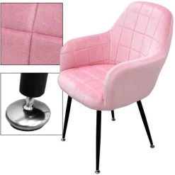 ECD GERMANY 2x Chaise Salle à Manger Cuisine Velours Fauteuil Siège Rembourrré Rétro Rose 10 ECD GERMANY 2x Chaise Salle à Manger Cuisine Velours Fauteuil Siège Rembourrré Rétro Rose -banc et tabouret Soldes Boutique 18633435 4