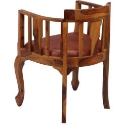 Chaises De Salle à Manger Cuir Véritable Et Sesham Massif 4 Pcs VidaXL -banc et tabouret Soldes Boutique 18756325 5