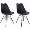 ALTOBUY HAGA - Lot De 2 Chaises Noires Avec Piétement Métallique - Noir