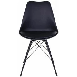 ALTOBUY HAGA - Lot De 2 Chaises Noires Avec Piétement Métallique - Noir 11 ALTOBUY HAGA - Lot De 2 Chaises Noires Avec Piétement Métallique - Noir -banc et tabouret Soldes Boutique 18820612 5