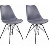 ALTOBUY HAGA - Lot De 2 Chaises Grises Avec Piétement Métallique - Gris 2 ALTOBUY HAGA - Lot De 2 Chaises Grises Avec Piétement Métallique - Gris -banc et tabouret Soldes Boutique 18820630 1