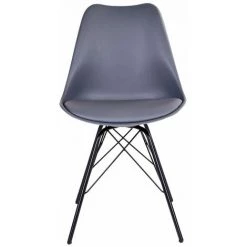 ALTOBUY HAGA - Lot De 2 Chaises Grises Avec Piétement Métallique - Gris -banc et tabouret Soldes Boutique 18820630 3