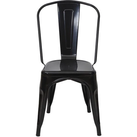 4x Chaise De Bistro HHG-791, Chaise Empilable, Métal, Design Industriel ~ Noir 6 4x Chaise De Bistro HHG-791, Chaise Empilable, Métal, Design Industriel ~ Noir – Image 4