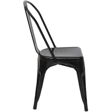 4x Chaise De Bistro HHG-791, Chaise Empilable, Métal, Design Industriel ~ Noir 7 4x Chaise De Bistro HHG-791, Chaise Empilable, Métal, Design Industriel ~ Noir – Image 5