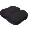 Coussin D'assise HHG-222, Pouf, Coussin De Chaise, Bourrelet, Rehausseur, Mousse Memory ~ Velours Noir -banc et tabouret Soldes Boutique 18939928 1