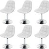 HHG 6x Chaise De Salle à Manger Cascina, Fauteuil Pitovante, Chrome ~ Similicuir Blanc -banc et tabouret Soldes Boutique 18943629 1