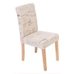 HHG Lot De 6 Chaises De Séjour Littau, Tissu Words Fabric, Pieds Clairs -banc et tabouret Soldes Boutique 18960446 3