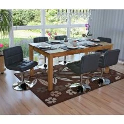 HHG Lot De 6 Chaises De Salle à Manger Kavala, Pivotante, Similicuir, Gris 8 HHG Lot De 6 Chaises De Salle à Manger Kavala, Pivotante, Similicuir, Gris -banc et tabouret Soldes Boutique 18960521 2