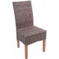 HHG Lot De 6 Chaises M44 Salle à Manger, Rotin Kubu/bois, 47x52x97cm -banc et tabouret Soldes Boutique 18960621 3