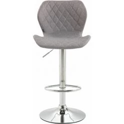 CLP Lot De 2 Tabourets De Bar Cork En Tissu Gris Chrome -banc et tabouret Soldes Boutique 19116643 2