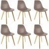 ALTOBUY MELYA - Lot De 6 Chaises Scandinaves Taupe - Taupe