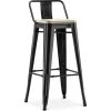 PRIVATEFLOOR Tabouret De Bar Stylix Avec Petit Dossier - 76 Cm - Métal Et Bois Clair Noir - Bois, Fer - Noir 2 PRIVATEFLOOR Tabouret De Bar Stylix Avec Petit Dossier - 76 Cm - Métal Et Bois Clair Noir - Bois, Fer - Noir -banc et tabouret Soldes Boutique 19500728 1