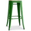 TOLIX STYLE Tabouret Stylix - Métal Et Bois Clair - 76cm Vert - Bois, Fer - Vert