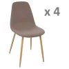 ATMOSPHERA Lot De 4 - Chaise Design Scandinave Roka - 45 X 53 X 87 - Taupe -banc et tabouret Soldes Boutique 19587067 1