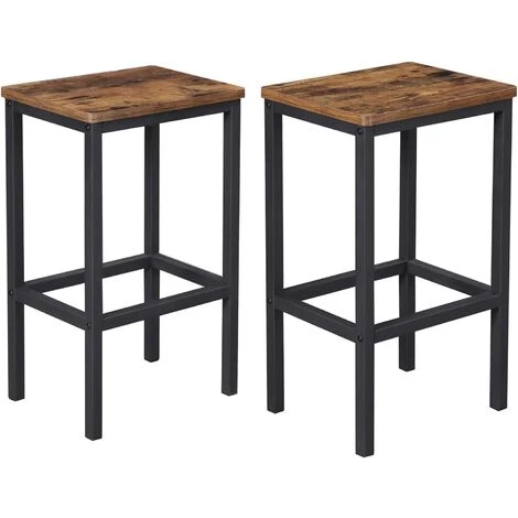 SONGMICS Lot De 2 Chaises De Bar, Tabourets Hauts De Style Industriel, Pour Cuisine, Salle à Manger, Salon, Marron Rustique LBC65X - Marron Rustique 3 SONGMICS Lot De 2 Chaises De Bar, Tabourets Hauts De Style Industriel, Pour Cuisine, Salle à Manger, Salon, Marron Rustique LBC65X - Marron Rustique
