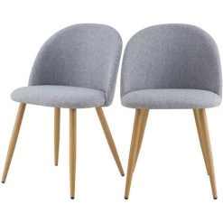 RENDEZ VOUS DéCO Chaise Cozy En Tissu Gris Clair (lot De 2) - Gris