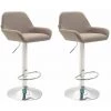 CLP Lot De 2 Tabourets De Bar Braga Tissu Taupe Chrome 1 CLP Lot De 2 Tabourets De Bar Braga Tissu Taupe Chrome -banc et tabouret Soldes Boutique 19709020 1
