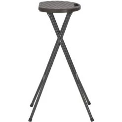 ASUPERMALL Tabouret De Bar Pliable 2 Pcs PEHD Et Acier Marron Aspect Rotin -banc et tabouret Soldes Boutique 19769030 3