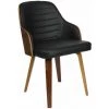 ALTOBUY ROJDA - Chaise Rétro Simili Noir Et Contreplaqué Marron - Noir -banc et tabouret Soldes Boutique 19861110 1