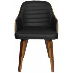 ALTOBUY ROJDA - Chaise Rétro Simili Noir Et Contreplaqué Marron - Noir 9 ALTOBUY ROJDA - Chaise Rétro Simili Noir Et Contreplaqué Marron - Noir -banc et tabouret Soldes Boutique 19861110 3