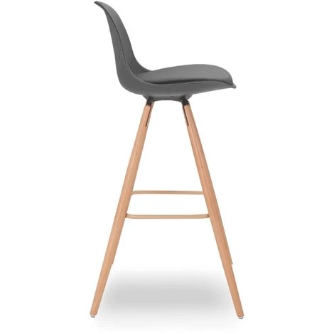 IDMARKET Lot De 4 Tabourets De Bar SARA Gris Foncé, Gris Clair, Blanc Et Bleu Canard - Gris 7 IDMARKET Lot De 4 Tabourets De Bar SARA Gris Foncé, Gris Clair, Blanc Et Bleu Canard - Gris – Image 5