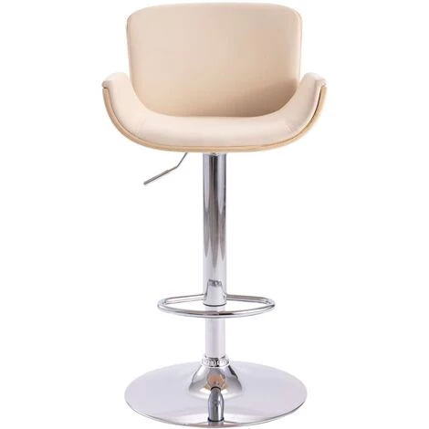 Chaise De Bar Similicuir Crème 1 Pc Modèle 1 VidaXL 4 Chaise De Bar Similicuir Crème 1 Pc Modèle 1 VidaXL – Image 2