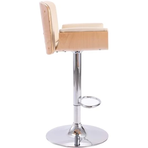 Chaise De Bar Similicuir Crème 1 Pc Modèle 1 VidaXL 5 Chaise De Bar Similicuir Crème 1 Pc Modèle 1 VidaXL – Image 3