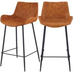 RENDEZ VOUS DéCO Chaise De Bar Mi-hauteur Pirata Camel 65 Cm (lot De 2) - Camel