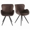 MEUBLETMOI Lot De 2 Chaises Style Scandinave Velours Marron Et Métal Noir - LOTUS - Marron 2 MEUBLETMOI Lot De 2 Chaises Style Scandinave Velours Marron Et Métal Noir - LOTUS - Marron -banc et tabouret Soldes Boutique 19935237 1