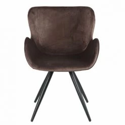 MEUBLETMOI Lot De 2 Chaises Style Scandinave Velours Marron Et Métal Noir - LOTUS - Marron 9 MEUBLETMOI Lot De 2 Chaises Style Scandinave Velours Marron Et Métal Noir - LOTUS - Marron -banc et tabouret Soldes Boutique 19935237 3