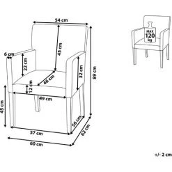 BELIANI Chaise De Salle à Manger En Tissu Jaune - Jaune -banc et tabouret Soldes Boutique 19943108 3