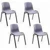 CLP Lot De 4 Chaises Empilables Nowra Avec Assise En Plastique Et Piètement En Métal Noir Mat Gris -banc et tabouret Soldes Boutique 20031491 1