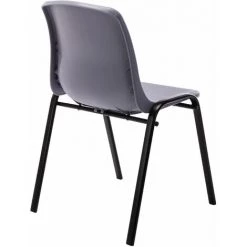 CLP Lot De 4 Chaises Empilables Nowra Avec Assise En Plastique Et Piètement En Métal Noir Mat Gris -banc et tabouret Soldes Boutique 20031491 4