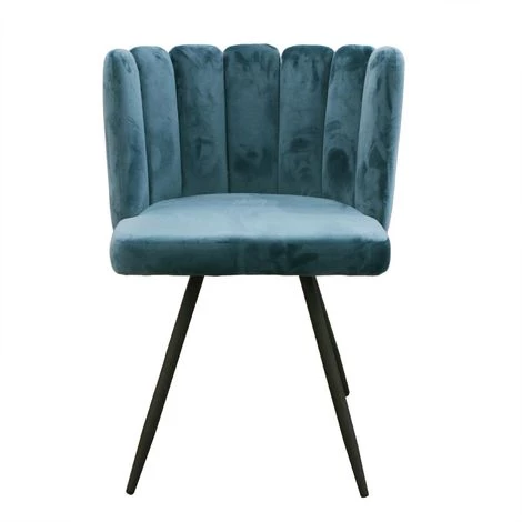 THE HOME DECO FACTORY Chaise Ariel Velours Bleu Canard Home Deco Factory 5 THE HOME DECO FACTORY Chaise Ariel Velours Bleu Canard Home Deco Factory – Image 3