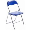 DéCOSHOP26 Chaise De Cuisine Pliable Bleu Pied En Métal Chromé - Bleu