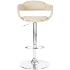 VidaXL Chaise De Bar Similicuir Blanc 1 Pc Modèle 2 - Blanc -banc et tabouret Soldes Boutique 20297144 2