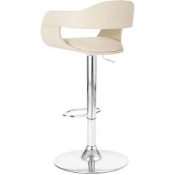 VidaXL Chaise De Bar Similicuir Blanc 1 Pc Modèle 2 - Blanc -banc et tabouret Soldes Boutique 20297144 3