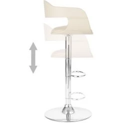 VidaXL Chaise De Bar Similicuir Blanc 1 Pc Modèle 2 - Blanc -banc et tabouret Soldes Boutique 20297144 4