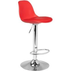 IDMARKET Lot De 2 Tabourets De Bar KARL Design Rouge - Rouge -banc et tabouret Soldes Boutique 20349590 3