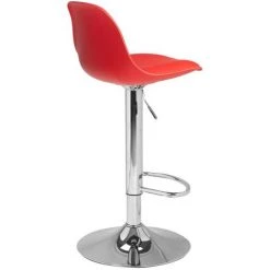 IDMARKET Lot De 2 Tabourets De Bar KARL Design Rouge - Rouge -banc et tabouret Soldes Boutique 20349590 4