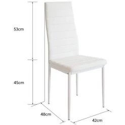 OOBEST 6 Chaises De Salle à Manger Ou De Cuisine Design Épuré Cadre En Acier Blanc -banc et tabouret Soldes Boutique 20415077 5