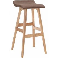 Tabouret De Bar Tissu Taupe 1 Pc Modèle 1 VidaXL