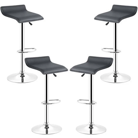 DAZHOM Tabourets De Bar Manhattan En Similicuir, (Lot De 4, Noir) Hauteur Reglable, Barre Repose-Pieds Chromes, Rotatif A 360 Degr 3 DAZHOM Tabourets De Bar Manhattan En Similicuir, (Lot De 4, Noir) Hauteur Reglable, Barre Repose-Pieds Chromes, Rotatif A 360 Degr