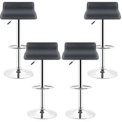DAZHOM Tabourets De Bar Manhattan En Similicuir, (Lot De 4, Noir) Hauteur Reglable, Barre Repose-Pieds Chromes, Rotatif A 360 Degr 8 DAZHOM Tabourets De Bar Manhattan En Similicuir, (Lot De 4, Noir) Hauteur Reglable, Barre Repose-Pieds Chromes, Rotatif A 360 Degr -banc et tabouret Soldes Boutique 20709146 2