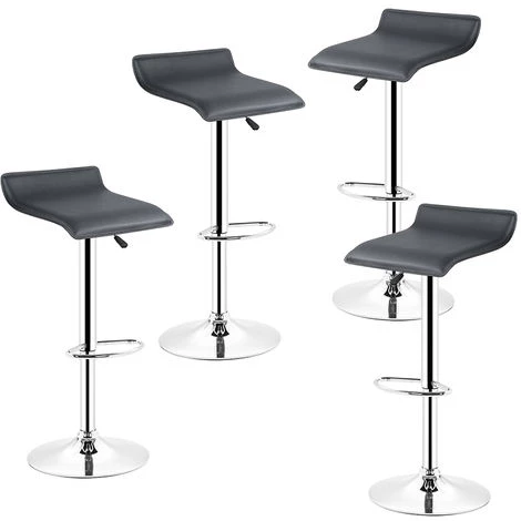 DAZHOM Tabourets De Bar Manhattan En Similicuir, (Lot De 4, Noir) Hauteur Reglable, Barre Repose-Pieds Chromes, Rotatif A 360 Degr 5 DAZHOM Tabourets De Bar Manhattan En Similicuir, (Lot De 4, Noir) Hauteur Reglable, Barre Repose-Pieds Chromes, Rotatif A 360 Degr – Image 3