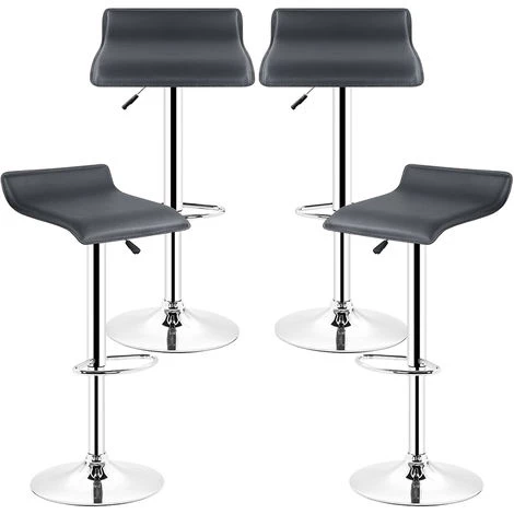 DAZHOM Tabourets De Bar Manhattan En Similicuir, (Lot De 4, Noir) Hauteur Reglable, Barre Repose-Pieds Chromes, Rotatif A 360 Degr 6 DAZHOM Tabourets De Bar Manhattan En Similicuir, (Lot De 4, Noir) Hauteur Reglable, Barre Repose-Pieds Chromes, Rotatif A 360 Degr – Image 4