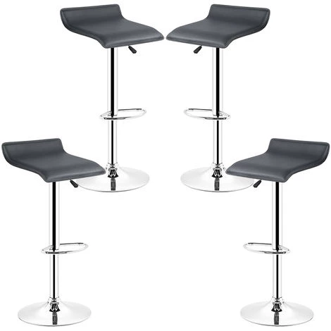 DAZHOM Tabourets De Bar Manhattan En Similicuir, (Lot De 4, Noir) Hauteur Reglable, Barre Repose-Pieds Chromes, Rotatif A 360 Degr 7 DAZHOM Tabourets De Bar Manhattan En Similicuir, (Lot De 4, Noir) Hauteur Reglable, Barre Repose-Pieds Chromes, Rotatif A 360 Degr – Image 5